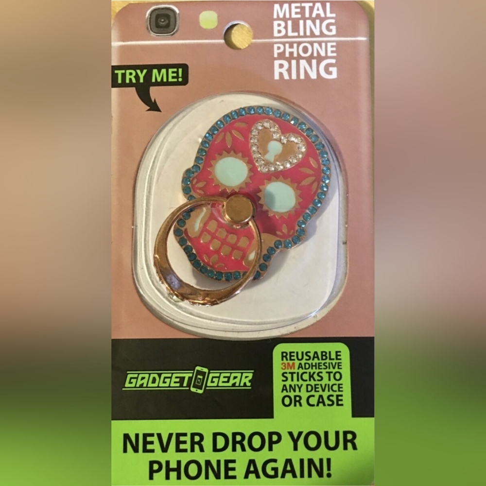 Gadget Gear Metal Bling Phone Ring NIP